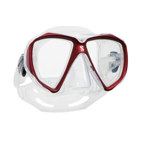 scubapro-spectra-tauchermaske-clear-slikon-rot