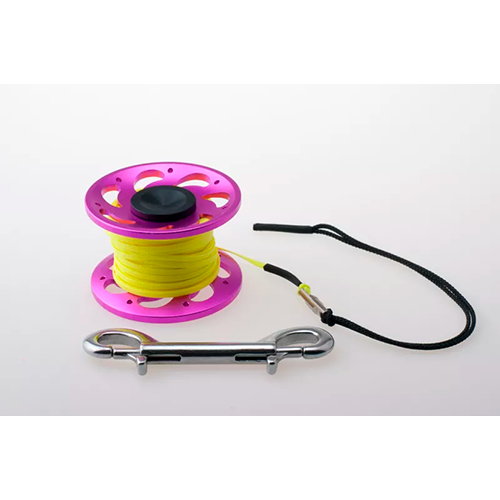 riff-reel-15-m-alu-pink-flachschnur-gelb